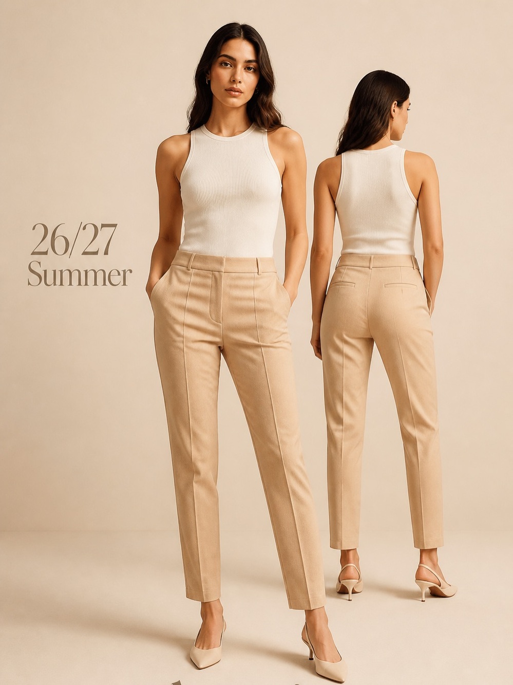 Banana Republic Tailored Mid-Rise Ankle Pants in Beige - Women Size 10